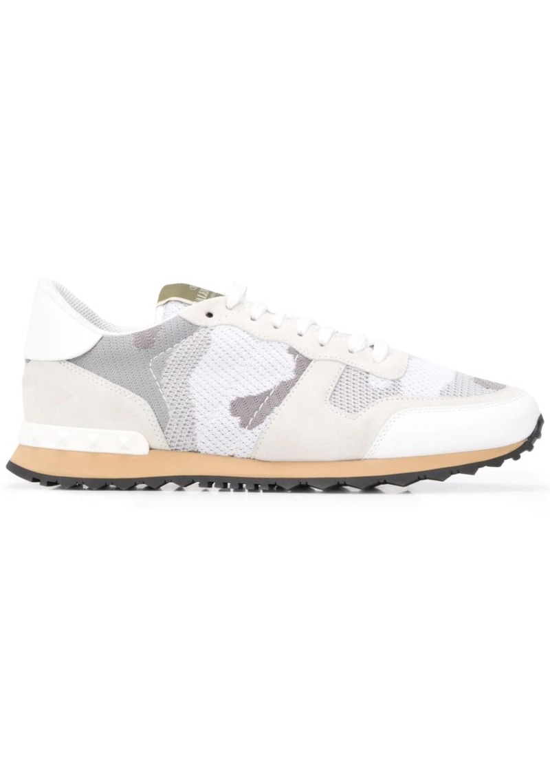 Valentino Rockrunner camouflage-print mesh sneakers