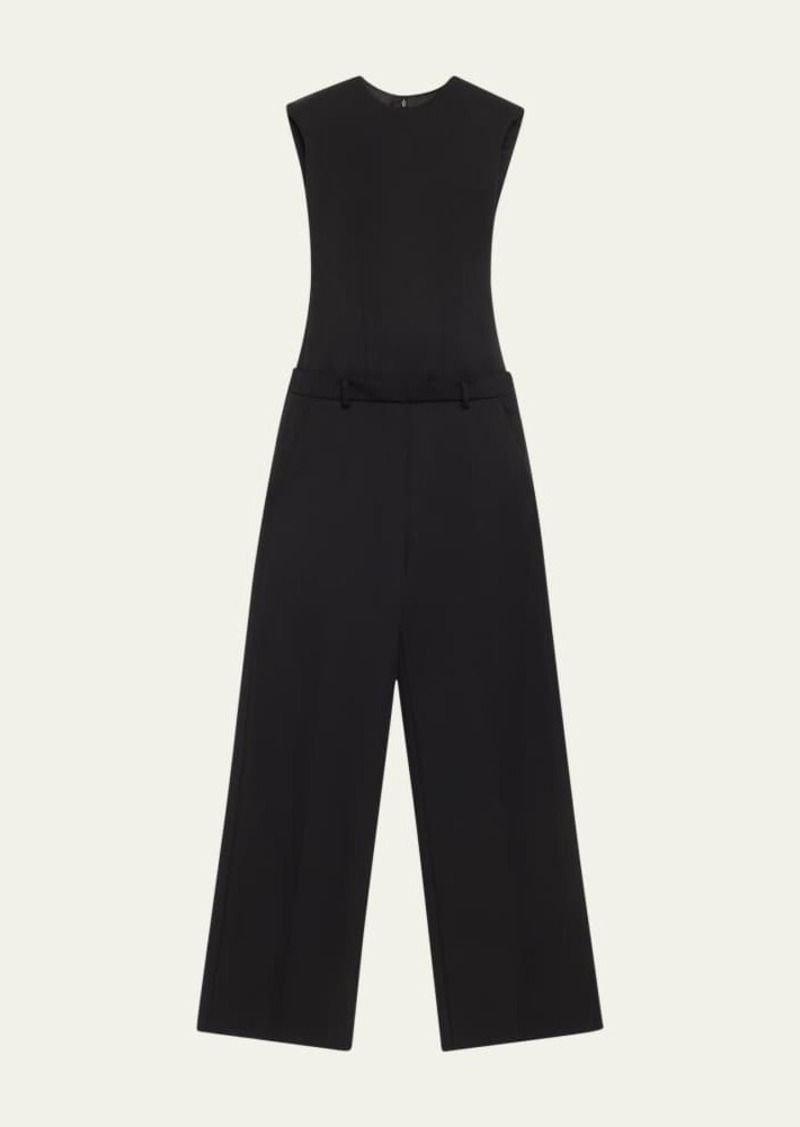 Valentino Garavani Cap-Sleeve Wool Trouser Jumpsuit