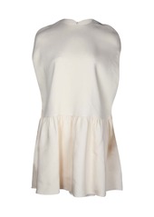 Valentino Garavani Cape-Effect Gathered Mini Dress in Cream Silk