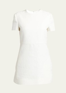 Valentino Garavani Crepe Couture Tonal V Logo Mini Dress
