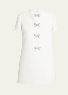 Valentino Garavani Crystal Bow Keyhole Cutout Mini Dress