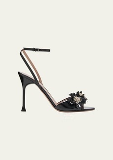Valentino Garavani Crystal Flower Ankle-Strap Sandals