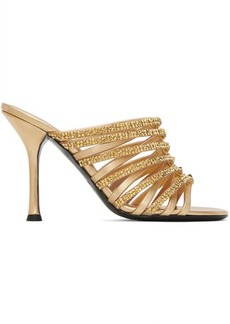 Valentino Garavani Gold Rockstud Strappy 100 Heeled Sandals
