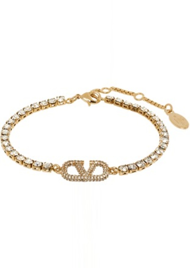 Valentino Garavani Gold VLogo Signature Crystal Bracelet