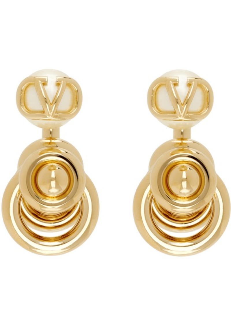 Valentino Garavani Gold VLogo Signature Pearl Earrings