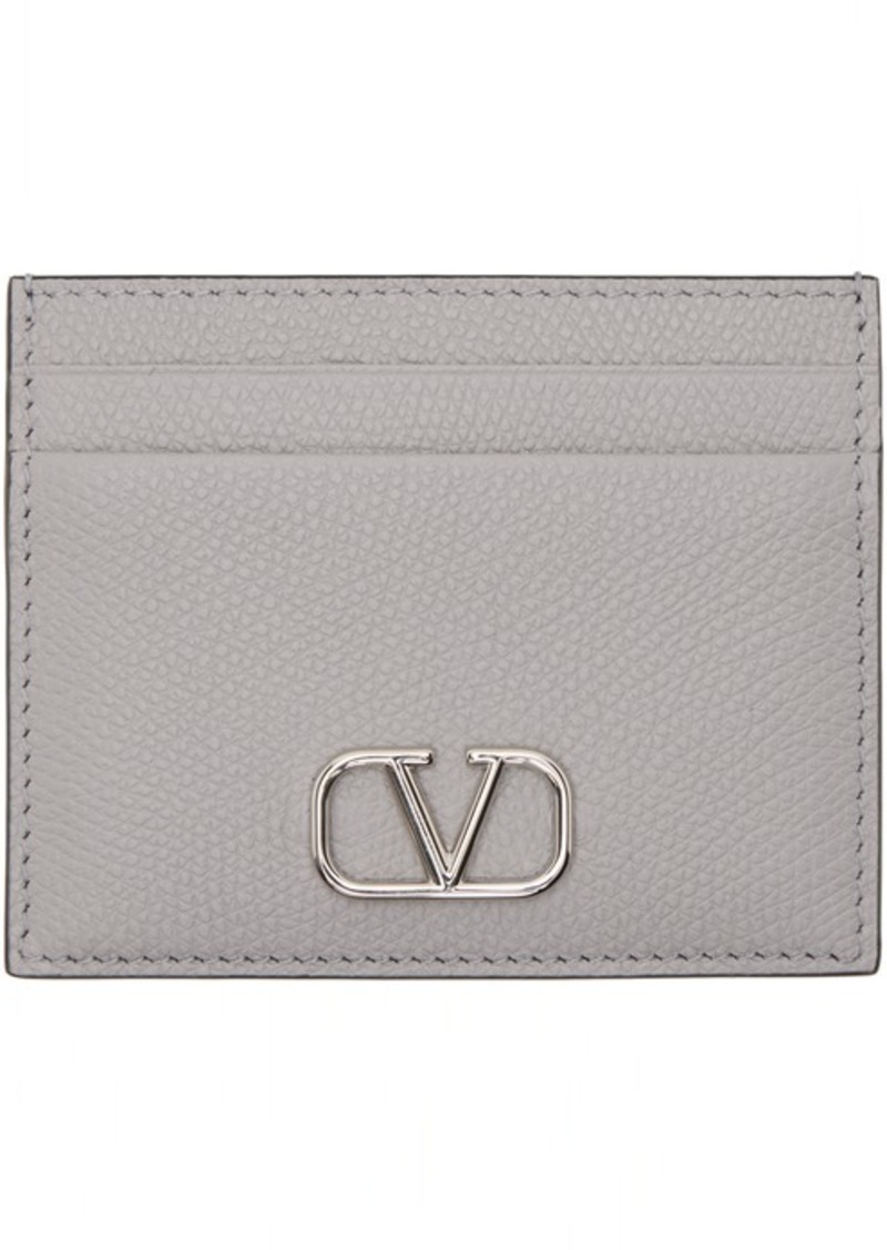 Valentino Garavani Gray VLogo Card Holder