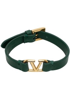 Valentino Garavani Green & Gold VLogo Bracelet