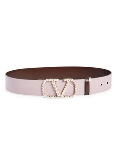 VLOGO SIGNATURE CALFSKIN BELT WITH PONY ANIMALIER EFFECT 30 MM