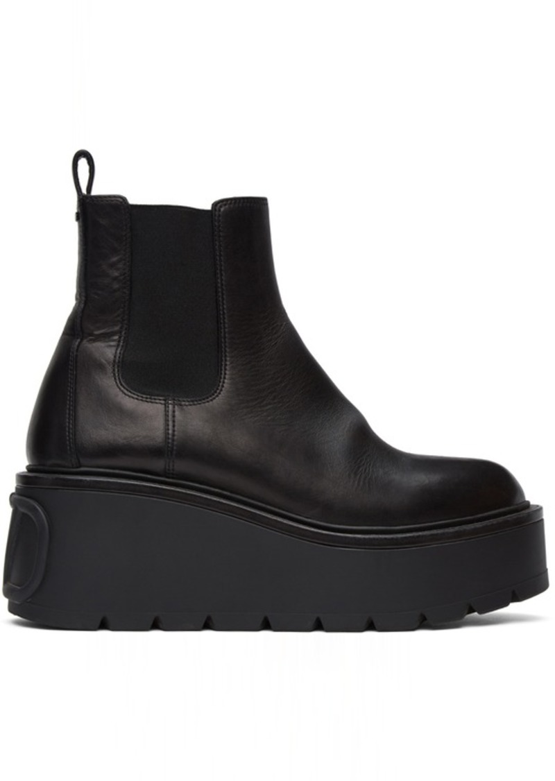 Valentino Garavani Leather VLogo Uniqueform Platform Boots