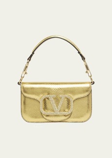 Valentino Garavani Locò Metallic Calfskin Leather Shoulder Bag