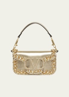 Valentino Garavani Locò Small Jeweled Leather Shoulder Bag