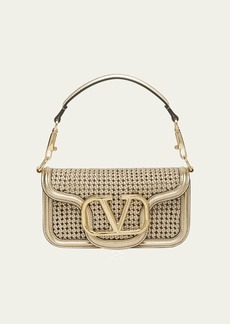 Valentino Garavani Loco Small Woven Metallic Shoulder Bag