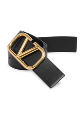 Valentino Logo Hardware Leather Buckle Belt