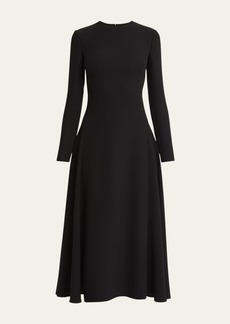 Valentino Garavani Long Sleeve Silk Midi Dress