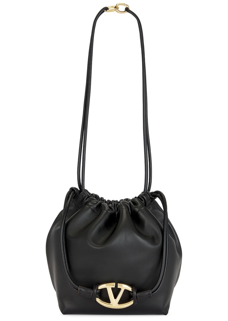 Valentino Garavani Medium V Logo Drawstring Bag