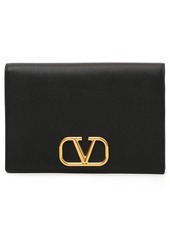 Valentino Garavani Medium V-Logo Leather Pouch - Black