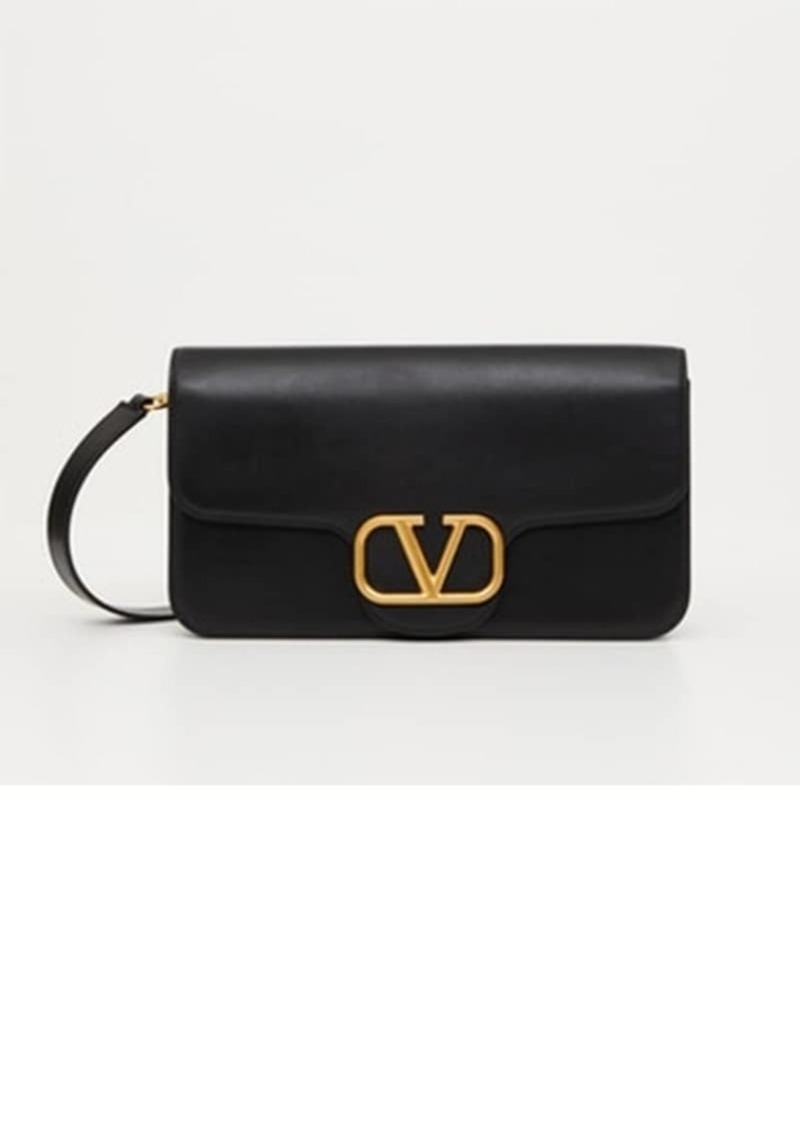 Valentino Garavani Men's V-Logo Leather Messenger Bag