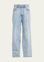 Valentino Garavani Men's Wide-Leg Jeans with V Logo