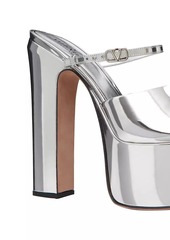 Valentino Garavani Mirror-effect Platform Slides 155mm