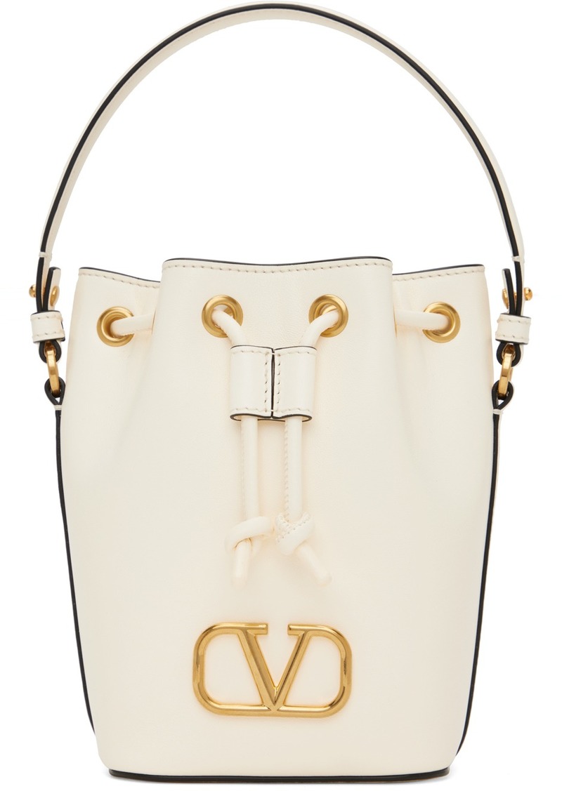 Valentino Garavani V-logo Signature Small Tote Bag In Beige