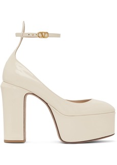 Valentino Garavani Off-White Tan-Go Platform Heels