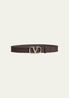 Valentino Garavani Platinum VLogo Leather Belt