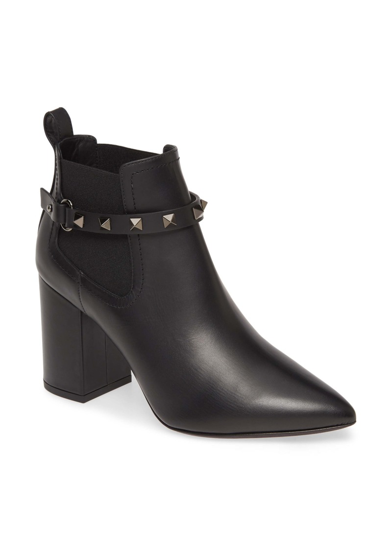 rockstud block heel bootie valentino garavani