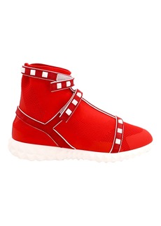 Valentino Garavani Rockstud Bodytech Sneakers in Red Polyamide