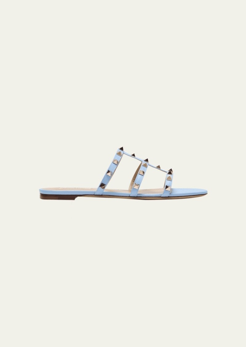 Valentino Garavani Rockstud Caged T-Strap Slide Sandals