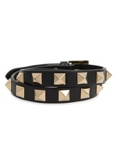 Valentino Garavani Rockstud Double Wrap Leather Bracelet