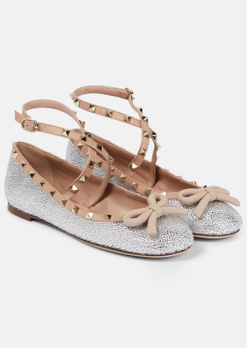 Valentino Garavani Rockstud embellished ballet flats