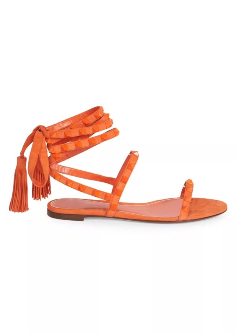 Valentino Garavani Rockstud Flair Ankle-Wrap Sandals