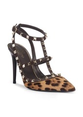 Valentino Garavani Rockstud Genuine Calf Hair Pointed Toe T-Strap Pump