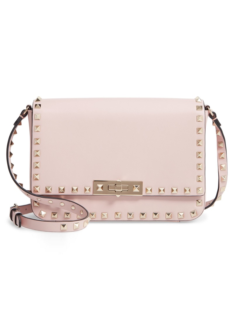 valentino garavani the rockstud leather shoulder bag