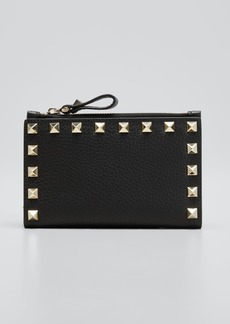 Valentino Garavani Rockstud Leather Zip Coin Purse/Card Holder