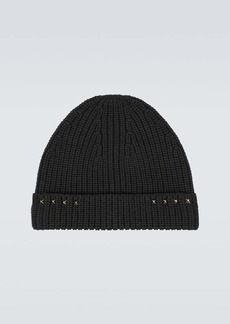 Valentino Garavani Rockstud ribbed-knit wool beanie