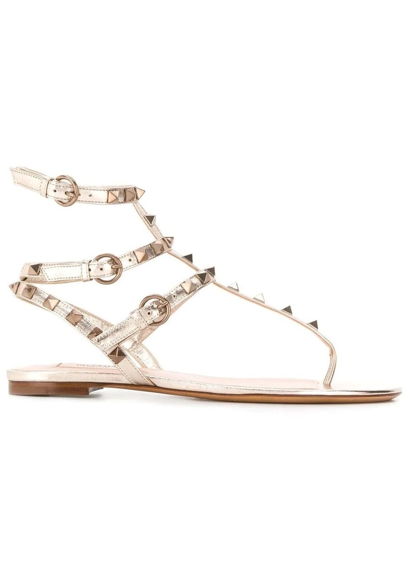 Valentino Rockstud metallic-effect sandals