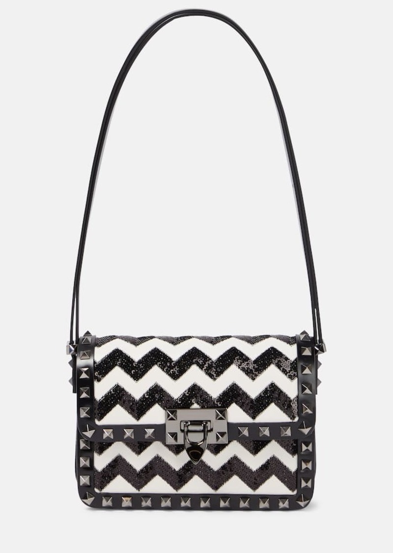 Valentino Garavani Rockstud Small sequined shoulder bag