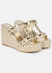 Valentino Garavani Rockstud woven wedge sandals