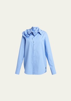 Valentino Garavani Rosette-Collar Long-Sleeve Shirt