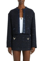 Valentino Garavani Sequin Metallic Tweed Jacket