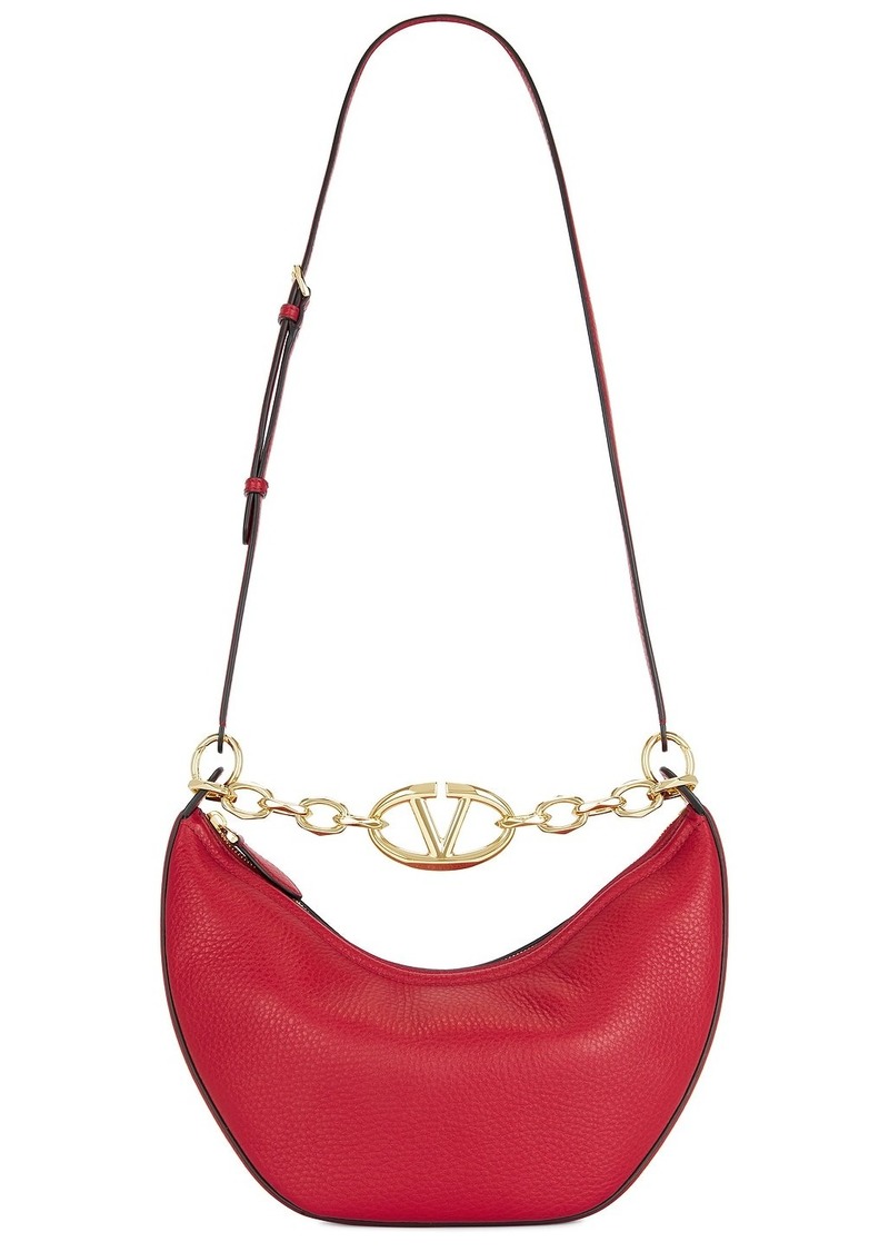 Valentino Garavani Small V Logo Moon Hobo Bag