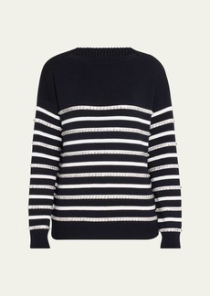 Valentino Garavani Stripe Crystal Wool Sweater