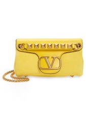 Valentino Garavani Stud Sign VLOGO Leather Shoulder Bag in Bright Lemon at Nordstrom