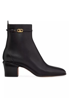 Valentino Garavani Tan-Go Ankle Boots In Calfskin Leather