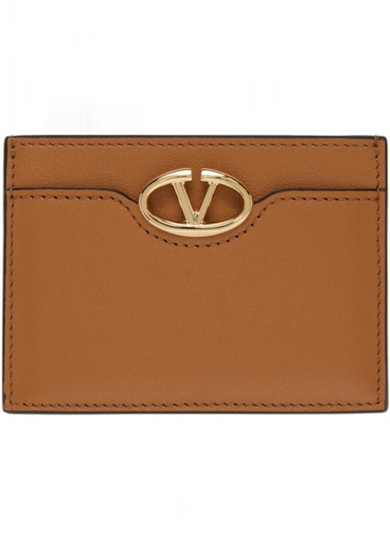 Valentino Garavani Tan VLogo 'The Bold Edition' Small Card Holder