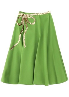 Valentino garavani techno duchesse a-line skirt with sequin-studded bow
