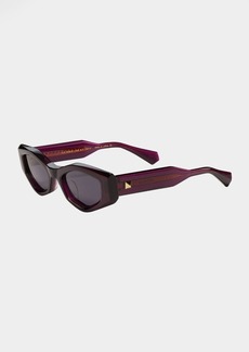 Valentino Garavani Tre Acetate & Titanium Cat-Eye Sunglasses