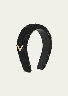 Valentino Garavani Tweed V Logo Headband