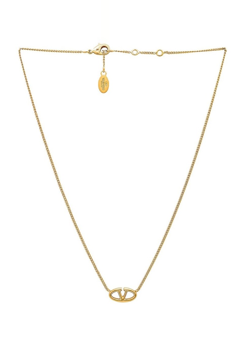 Valentino Garavani V Logo Moon Necklace